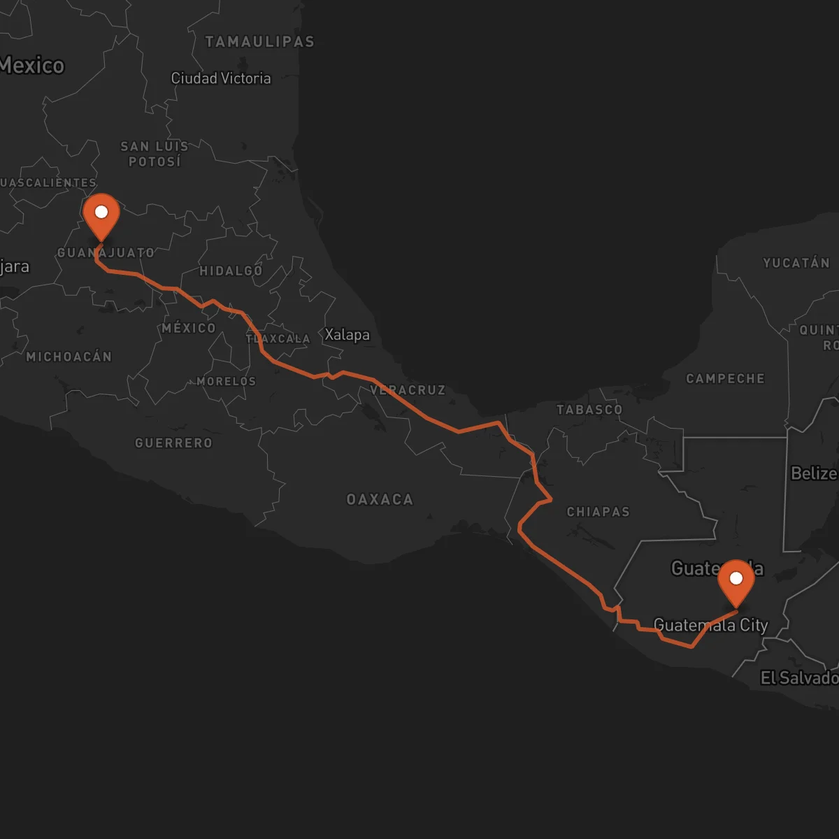 Ruta Guanajuato - Guastatoya