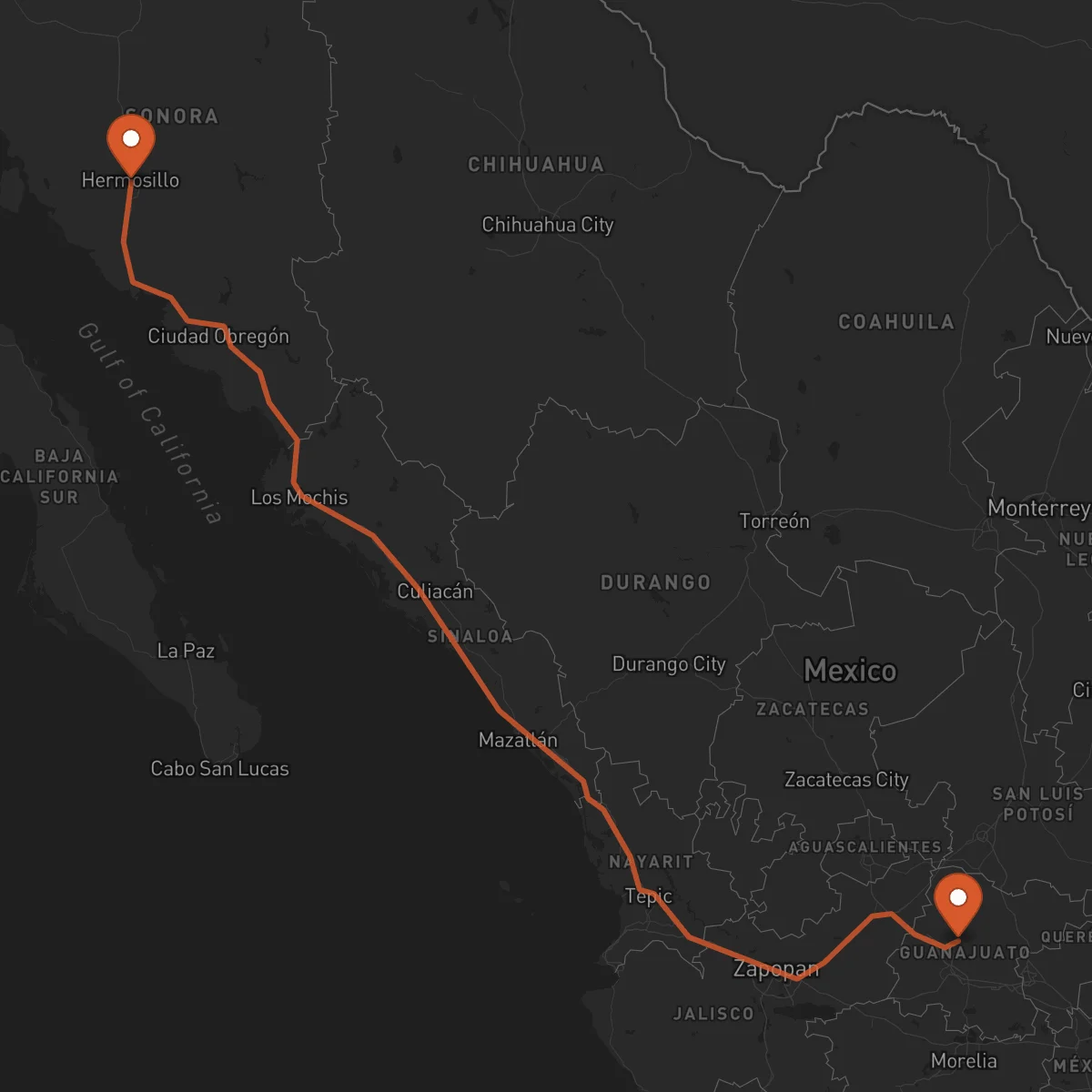 Ruta Guanajuato - Hermosillo