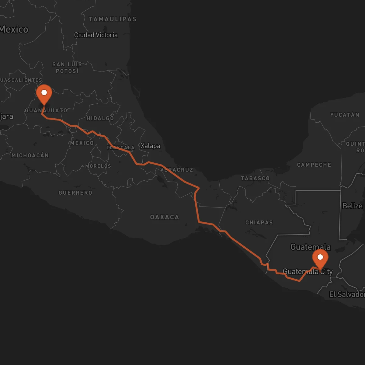 Ruta Guanajuato - Jalapa