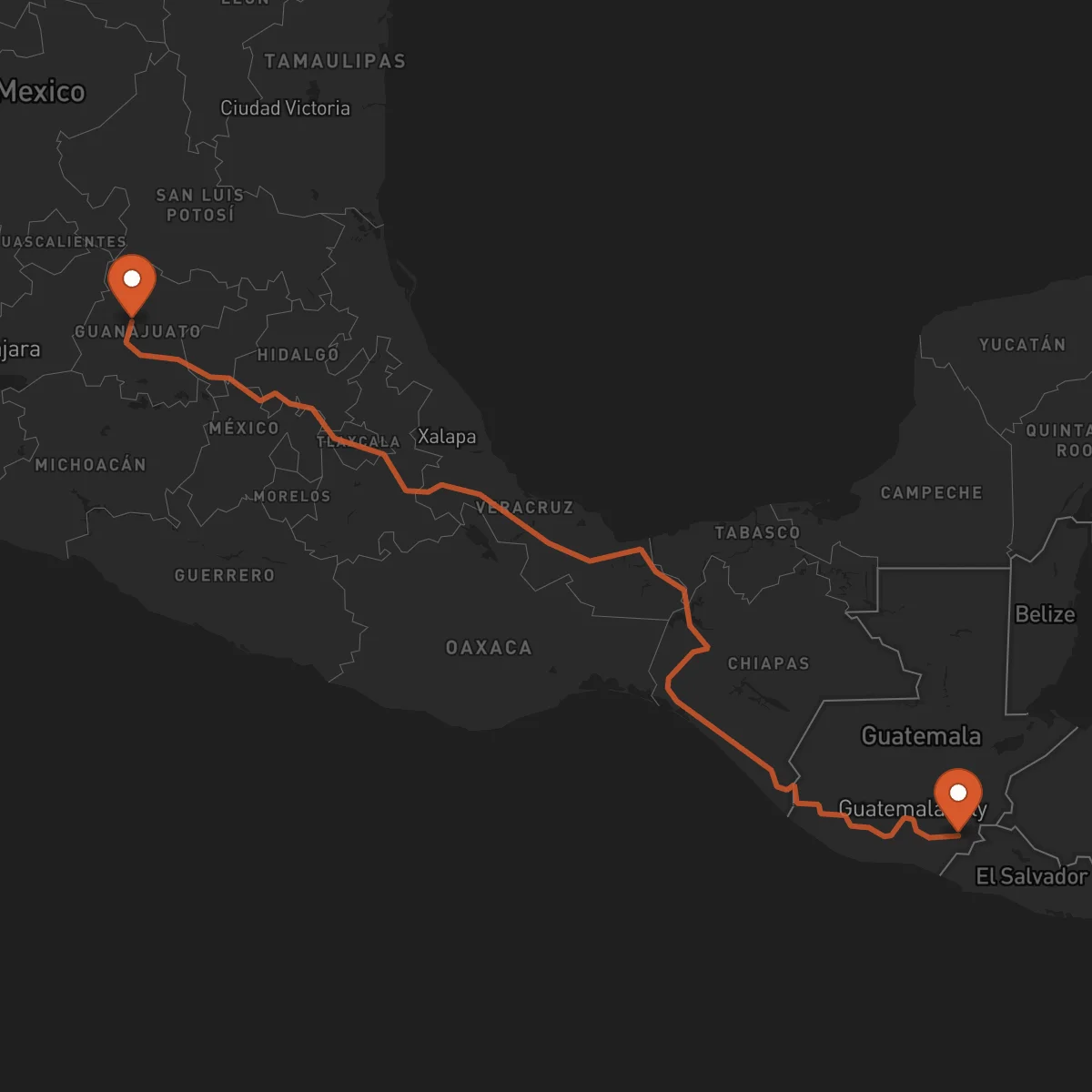 Ruta Guanajuato - Jutiapa