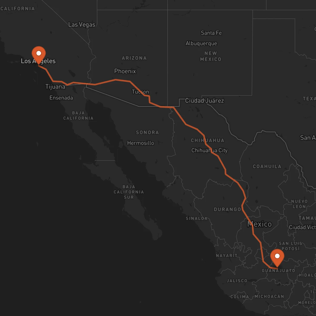 Ruta Guanajuato - Long Beach