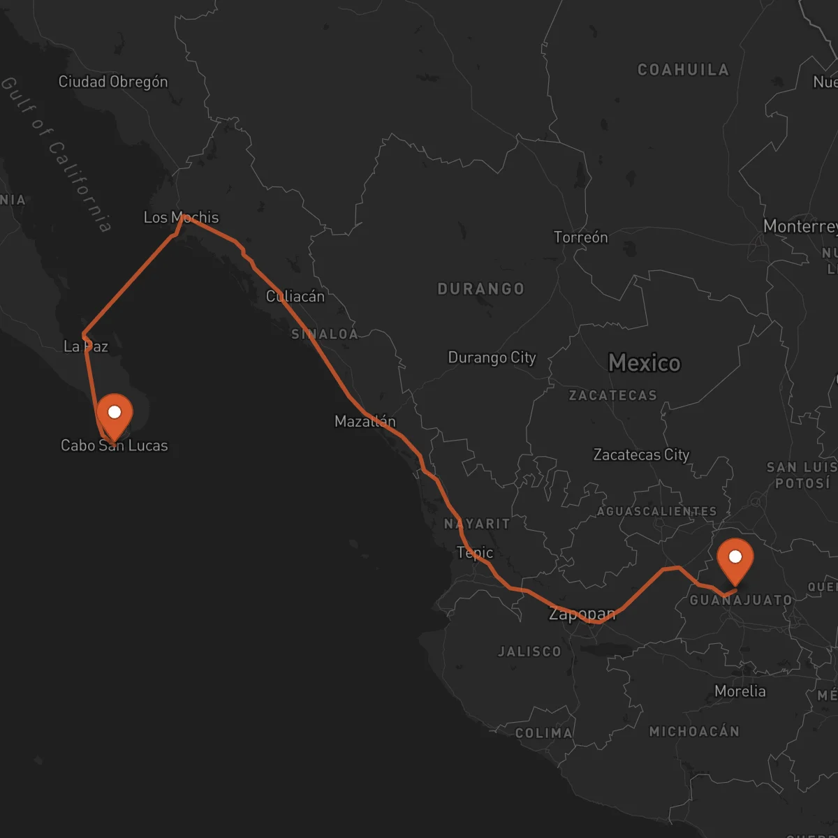 Ruta Guanajuato - Los Cabos