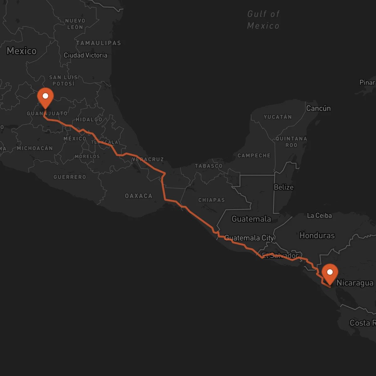 Ruta Guanajuato - Managua