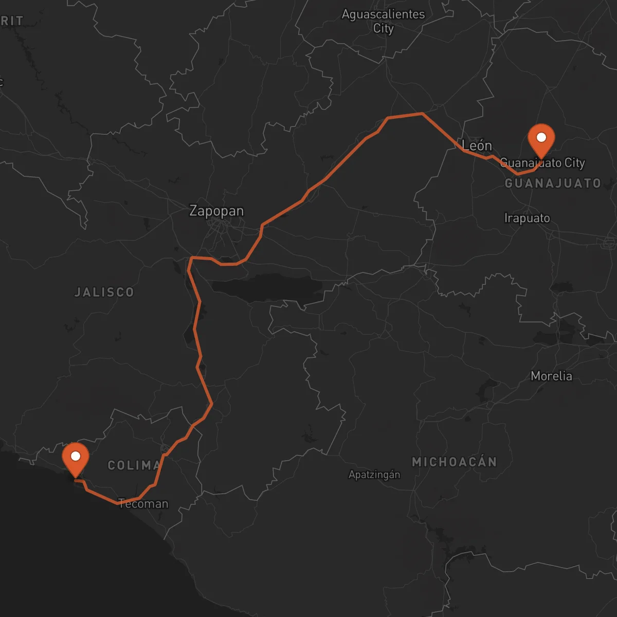 Ruta Guanajuato - Manzanillo