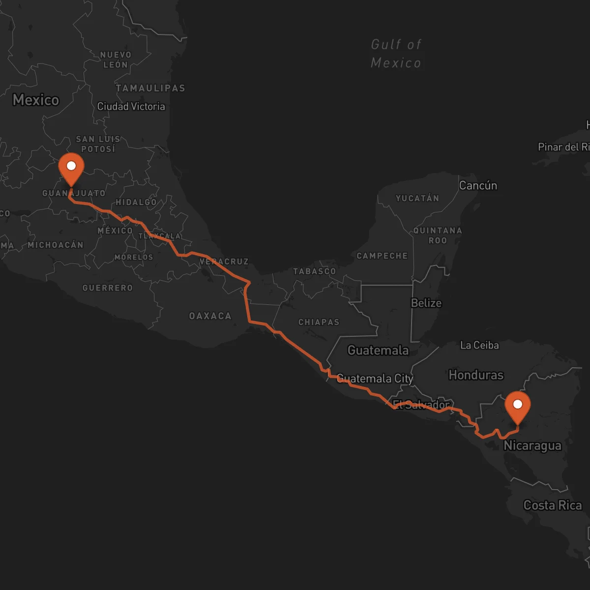 Ruta Guanajuato - Matagalpa