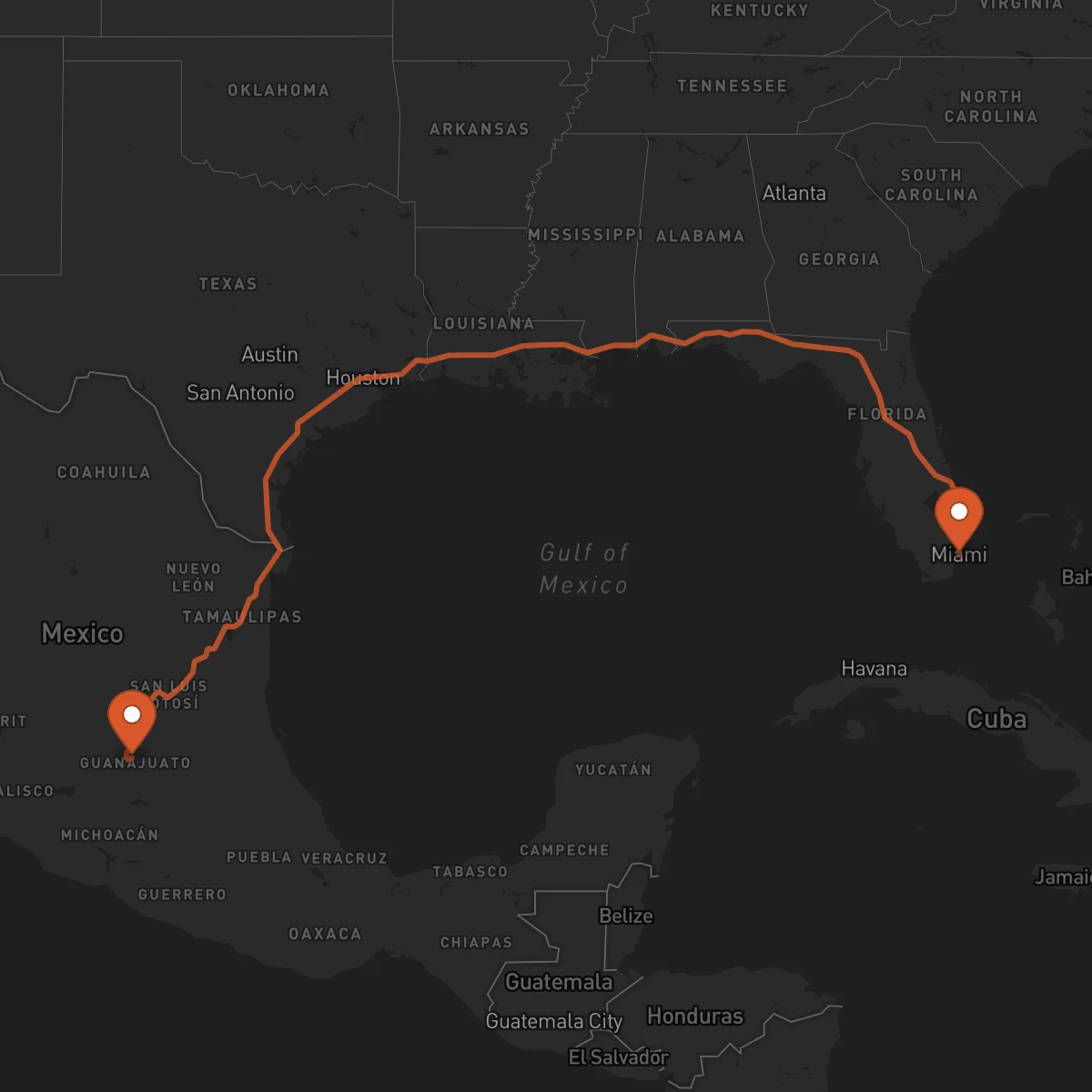 Ruta Miami - Guanajuato