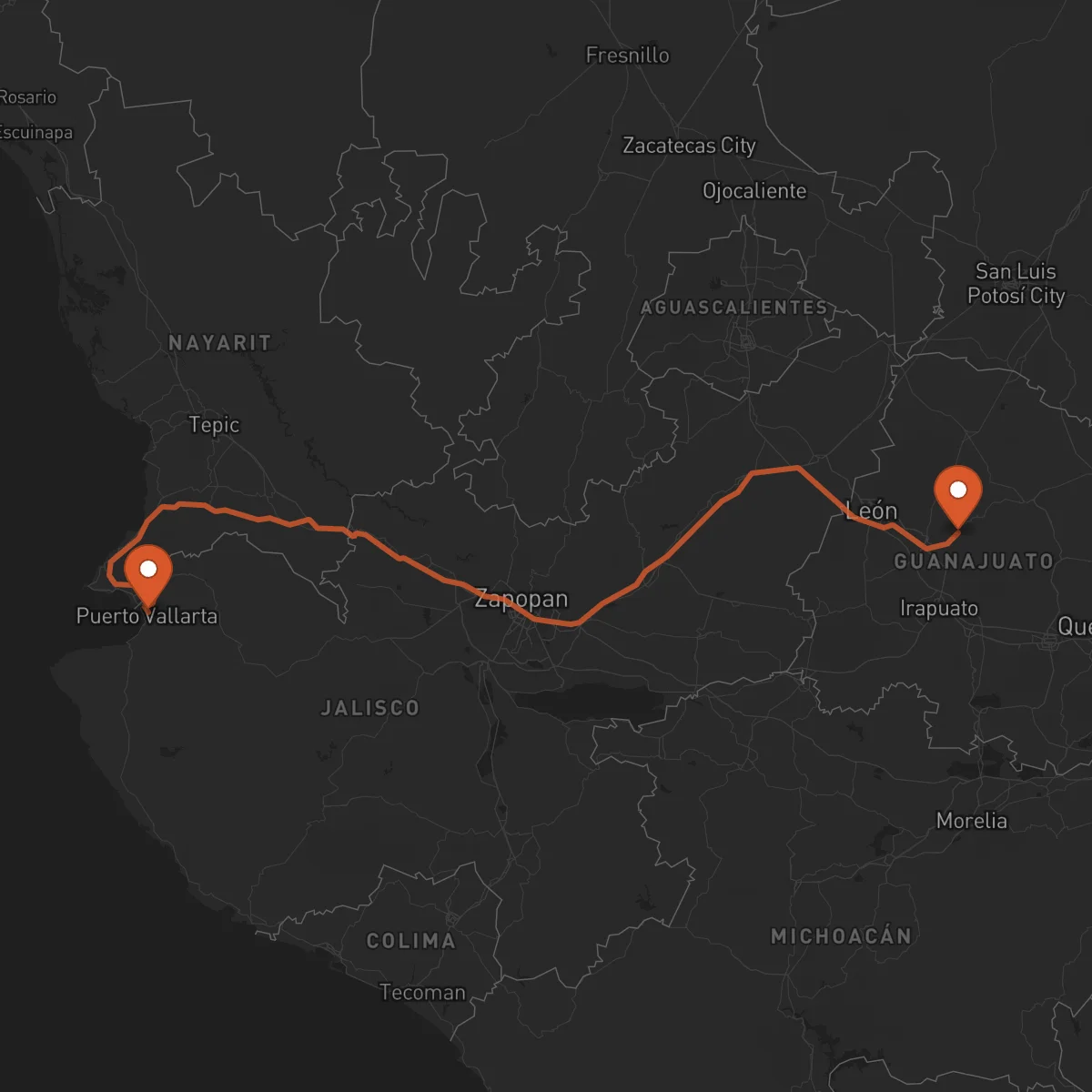 Ruta Guanajuato - Puerto Vallarta