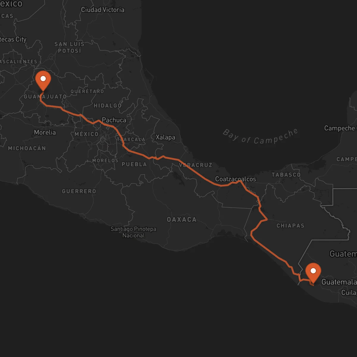 Ruta Guanajuato - Retalhuleu