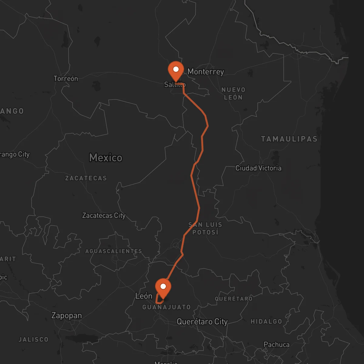 Ruta Saltillo - Guanajuato
