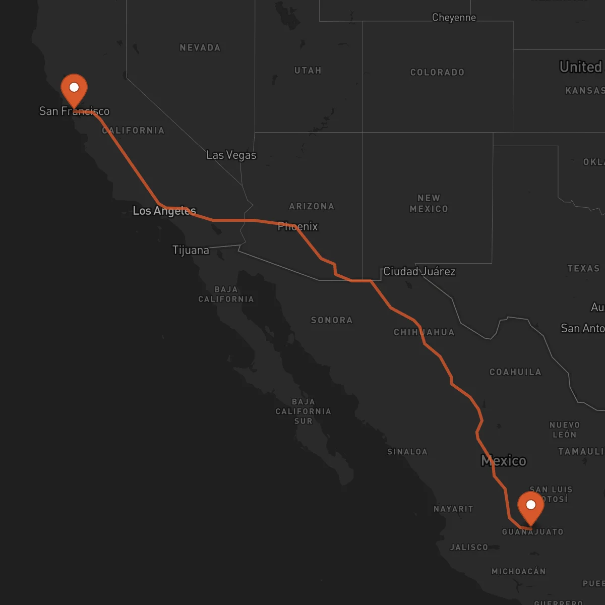 Ruta San Francisco - Guanajuato