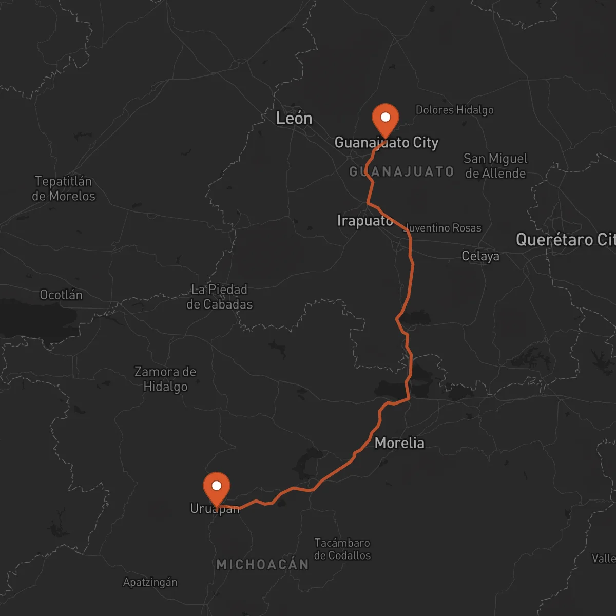 Ruta Uruapan - Guanajuato