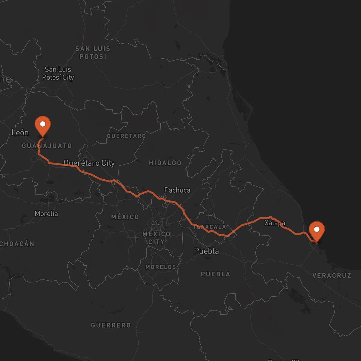 Ruta Veracruz - Guanajuato