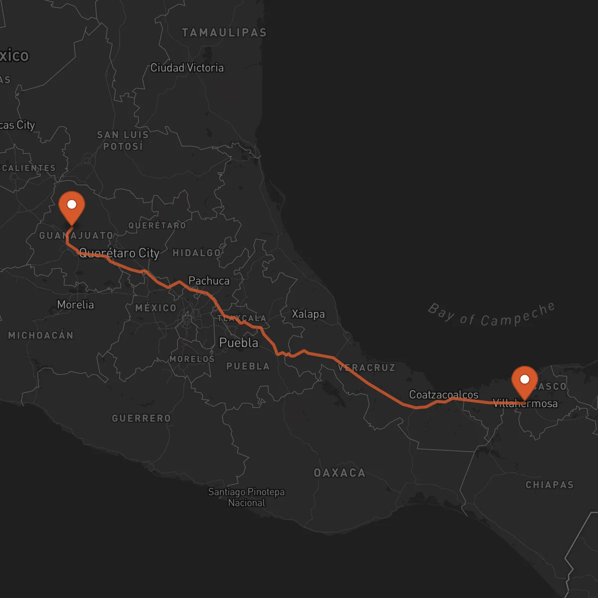 Ruta Guanajuato - Villahermosa