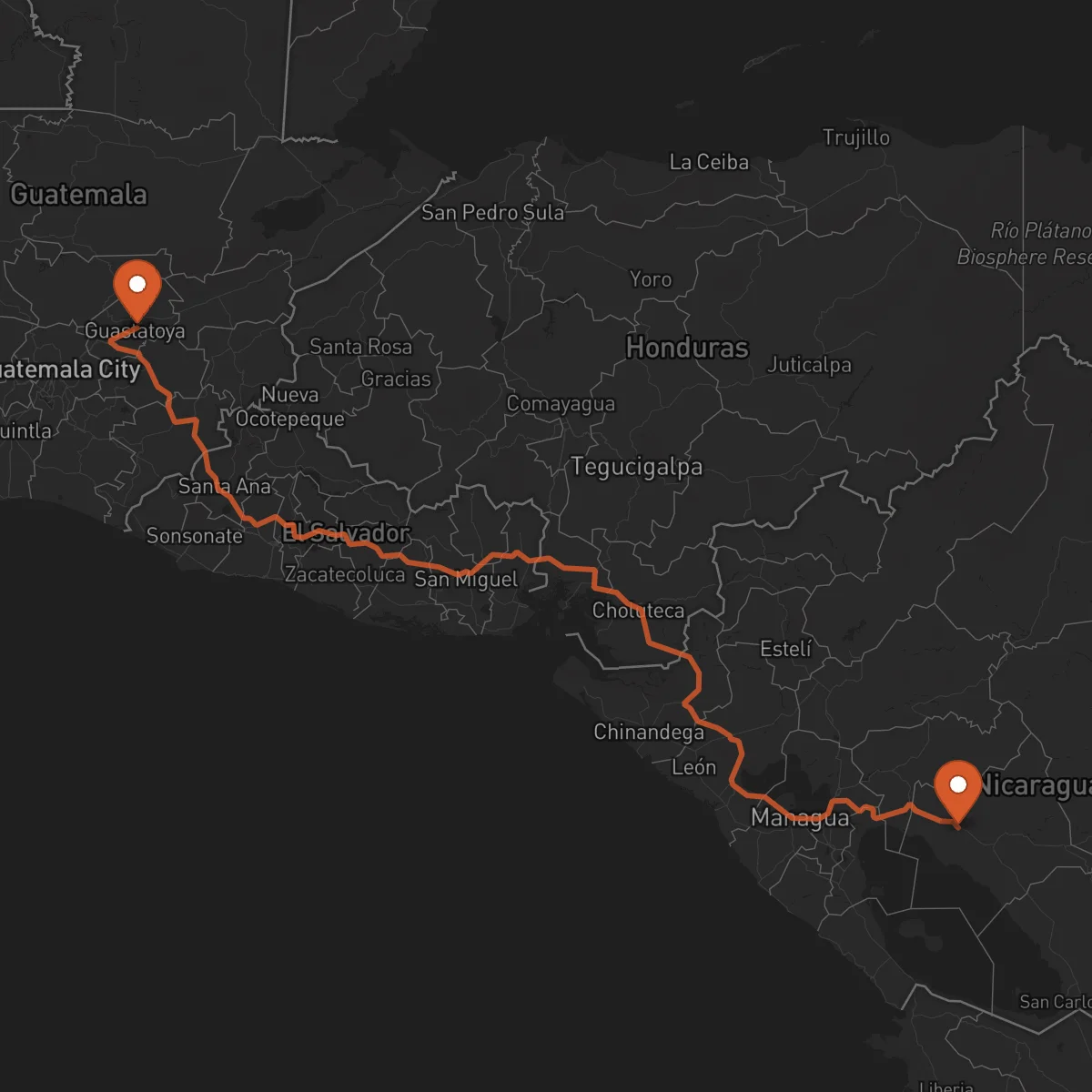 Ruta Juigalpa - Guastatoya