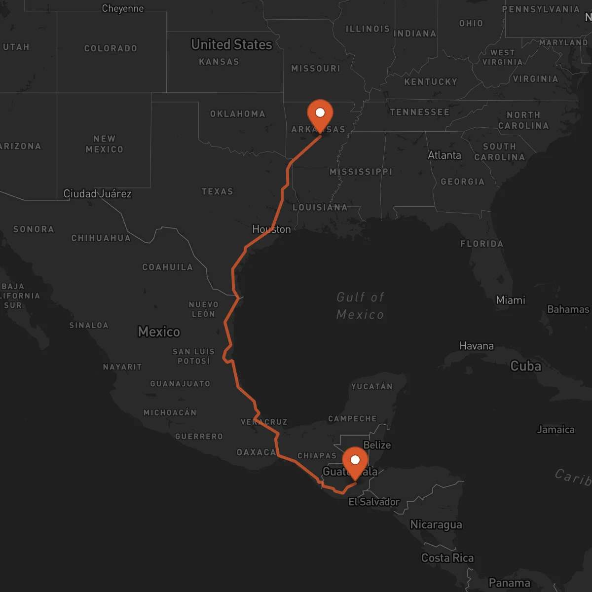 Ruta Little Rock - Guastatoya