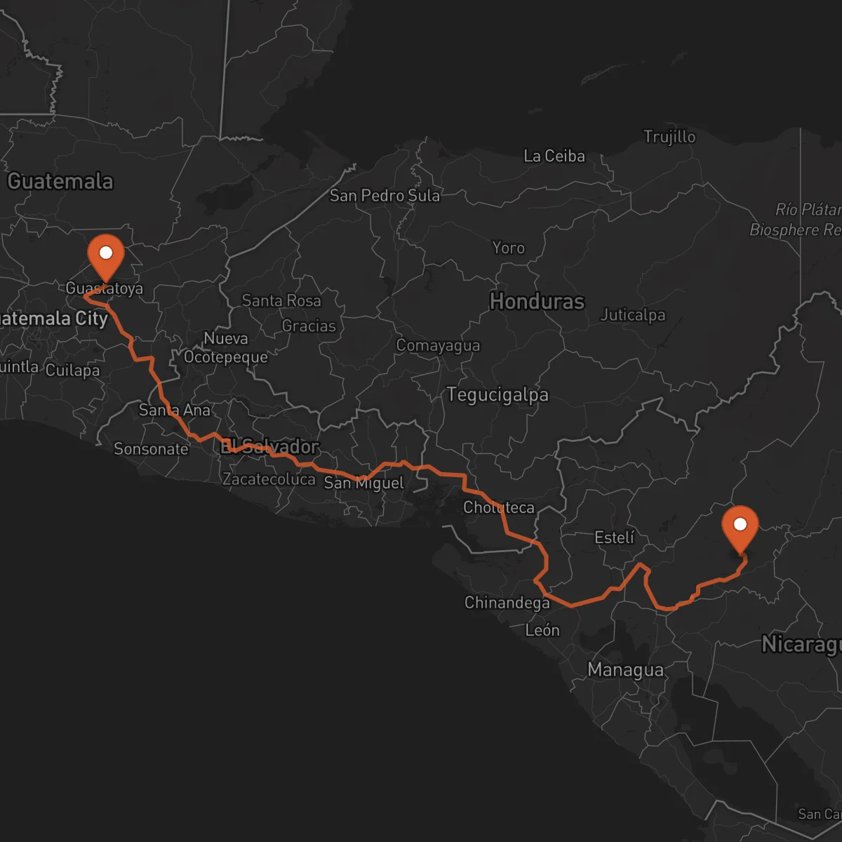 Ruta Guastatoya - Matagalpa