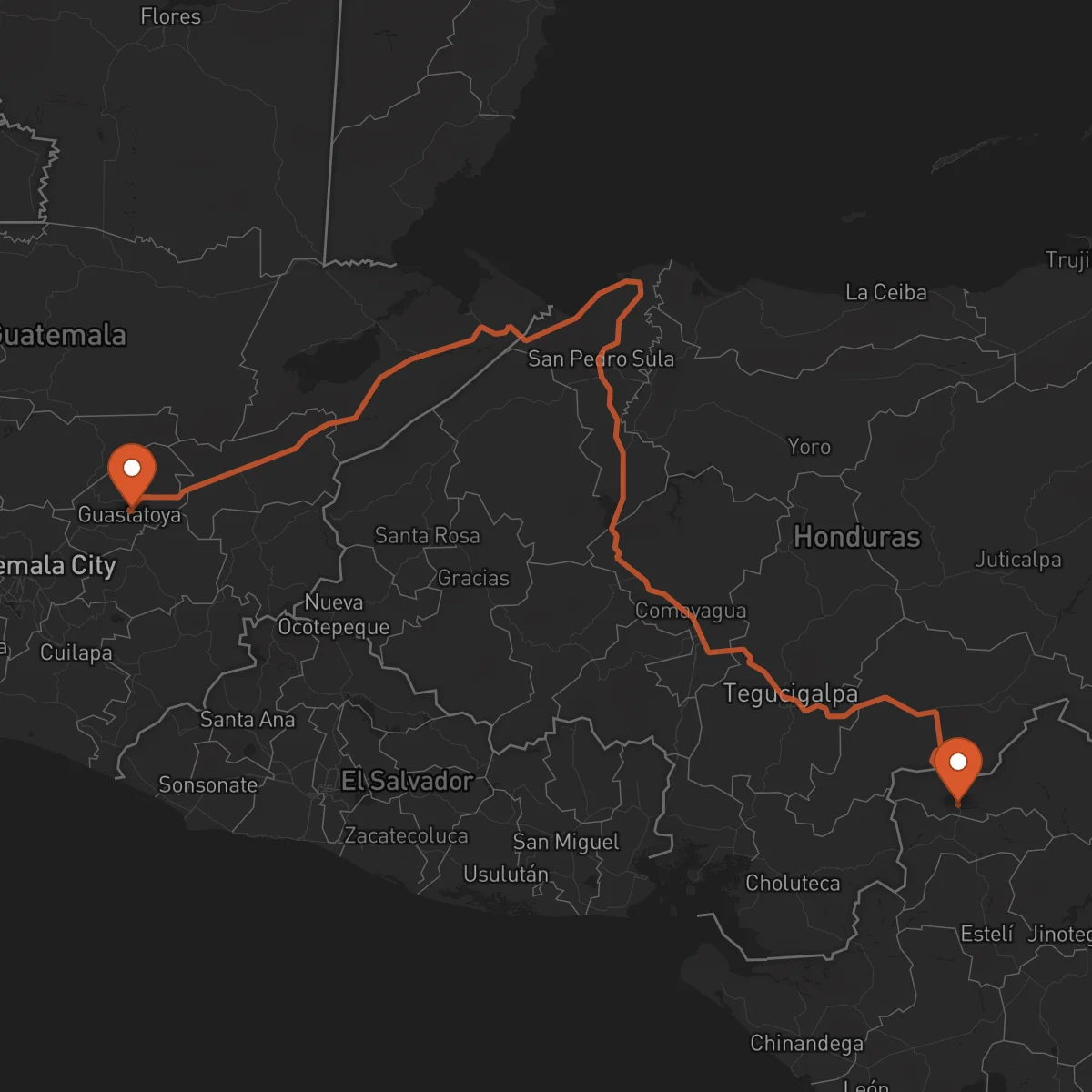 Ruta Ocotal - Guastatoya