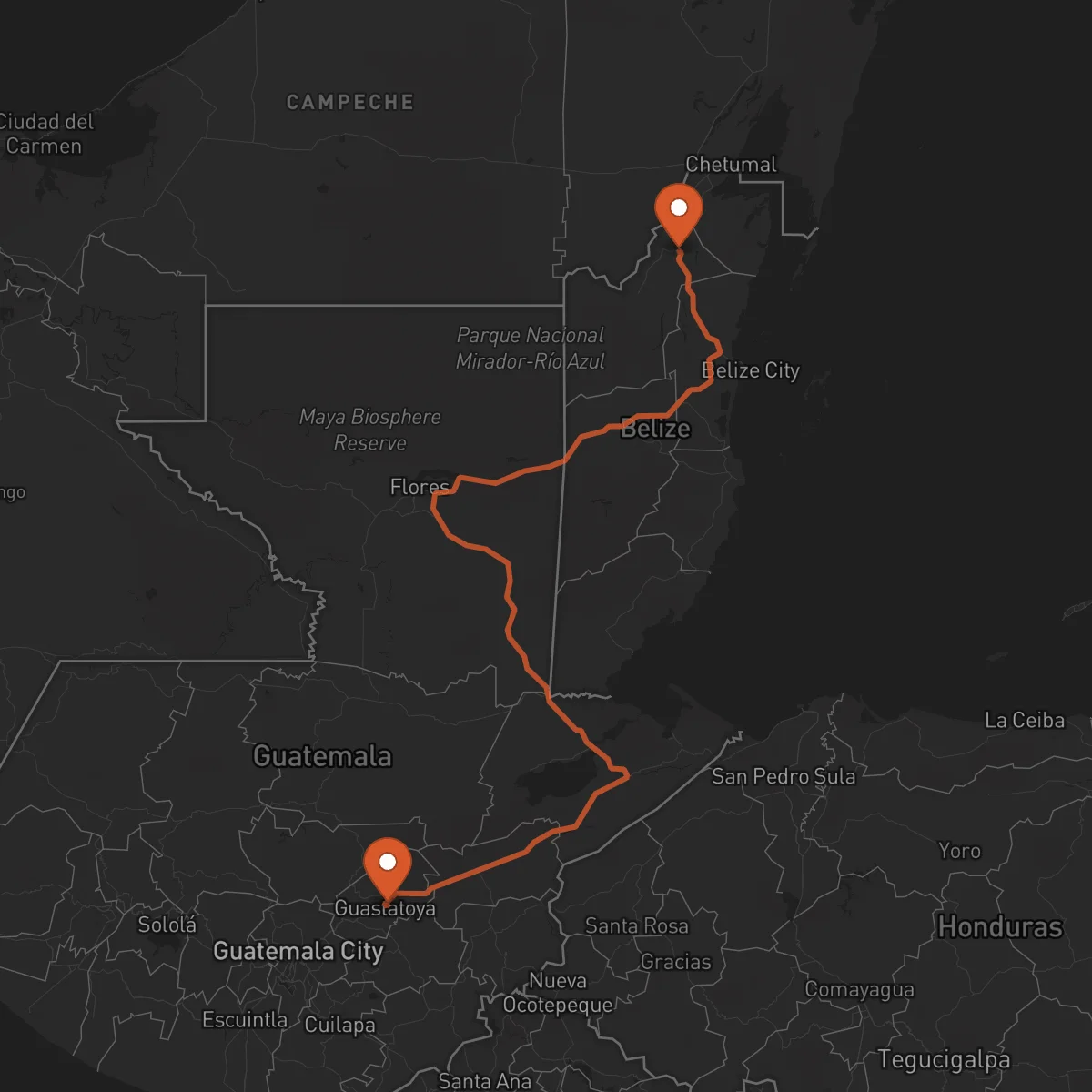 Ruta Orange Walk Town - Guastatoya