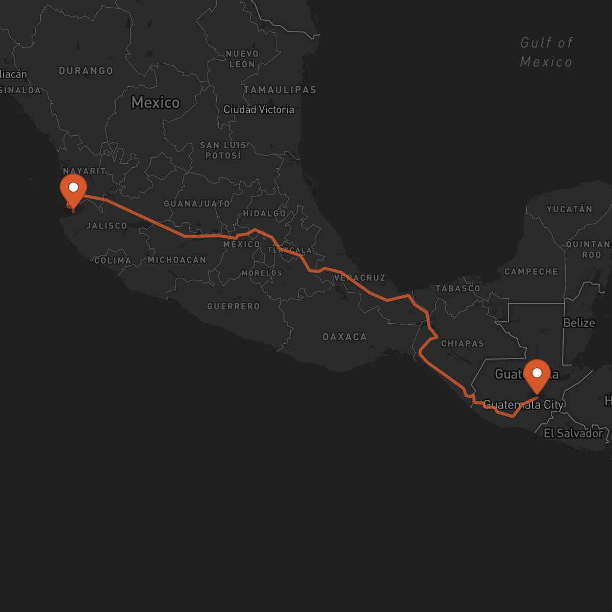 Ruta Guastatoya - Puerto Vallarta