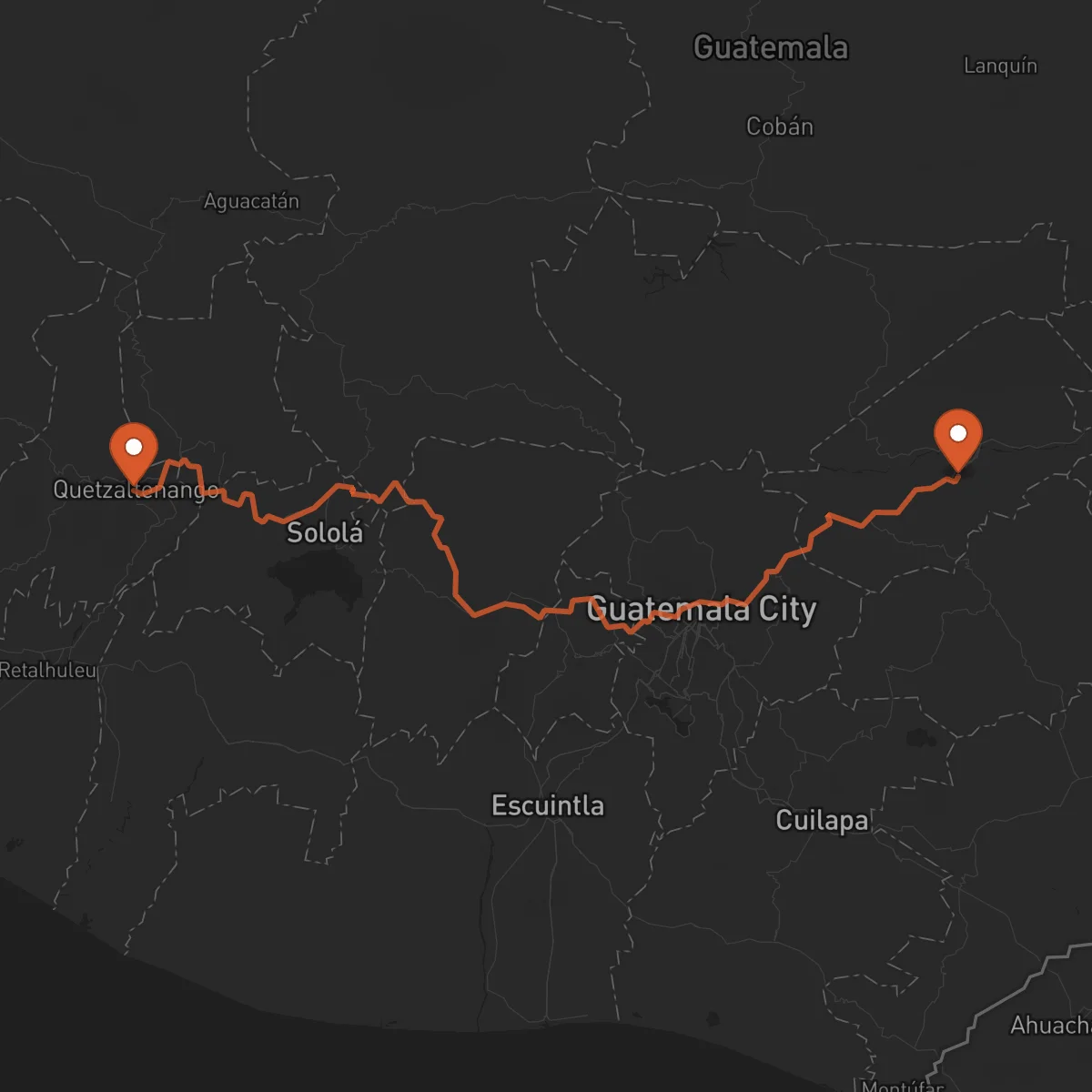 Ruta Guastatoya - Quetzaltenango