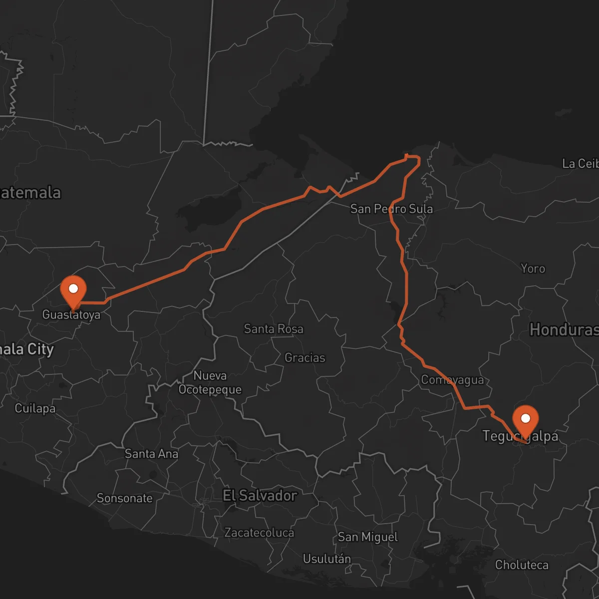 Ruta Tégucigalpa - Guastatoya