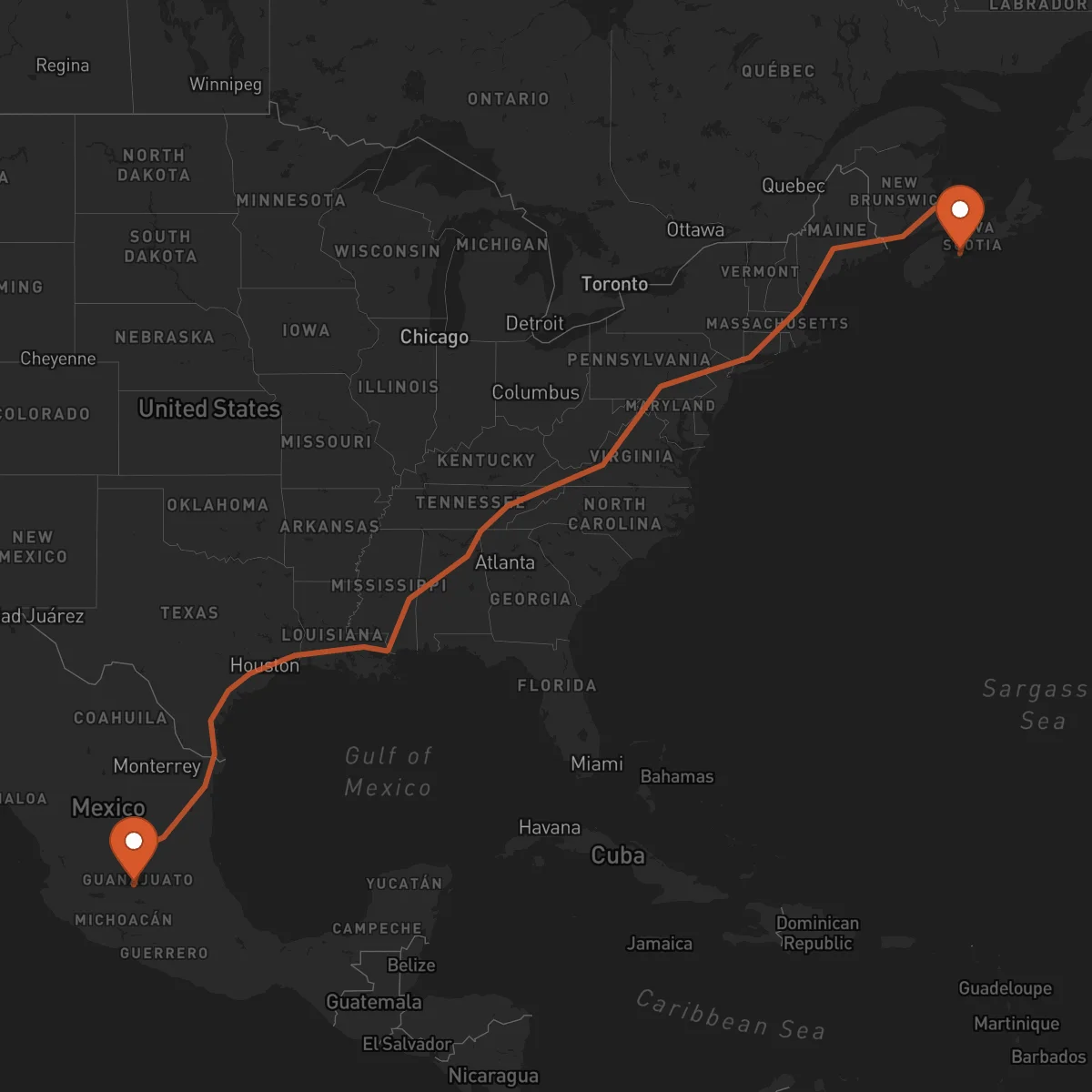 Ruta Halifax - Irapuato