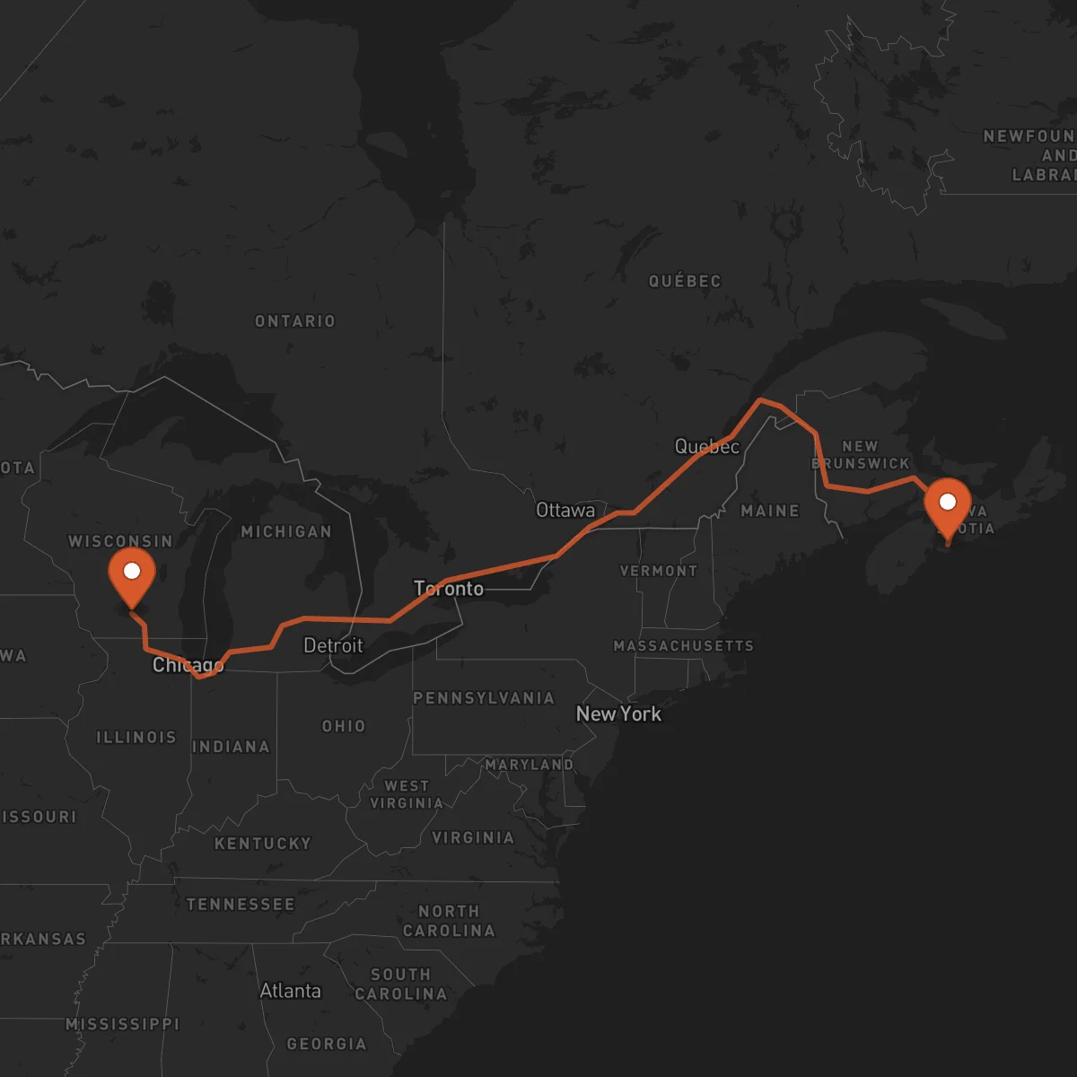 Ruta Madison - Halifax