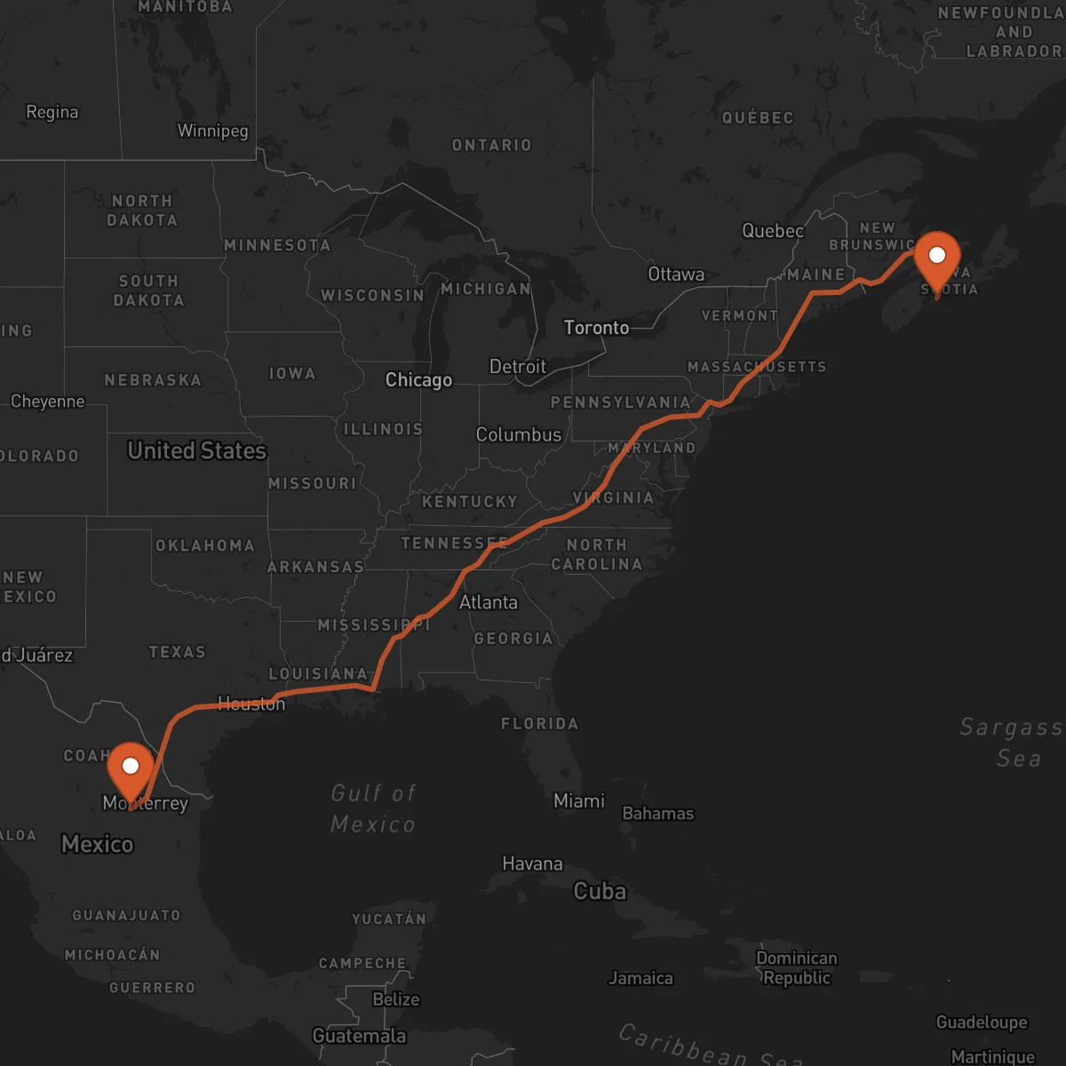 Ruta Saltillo - Halifax