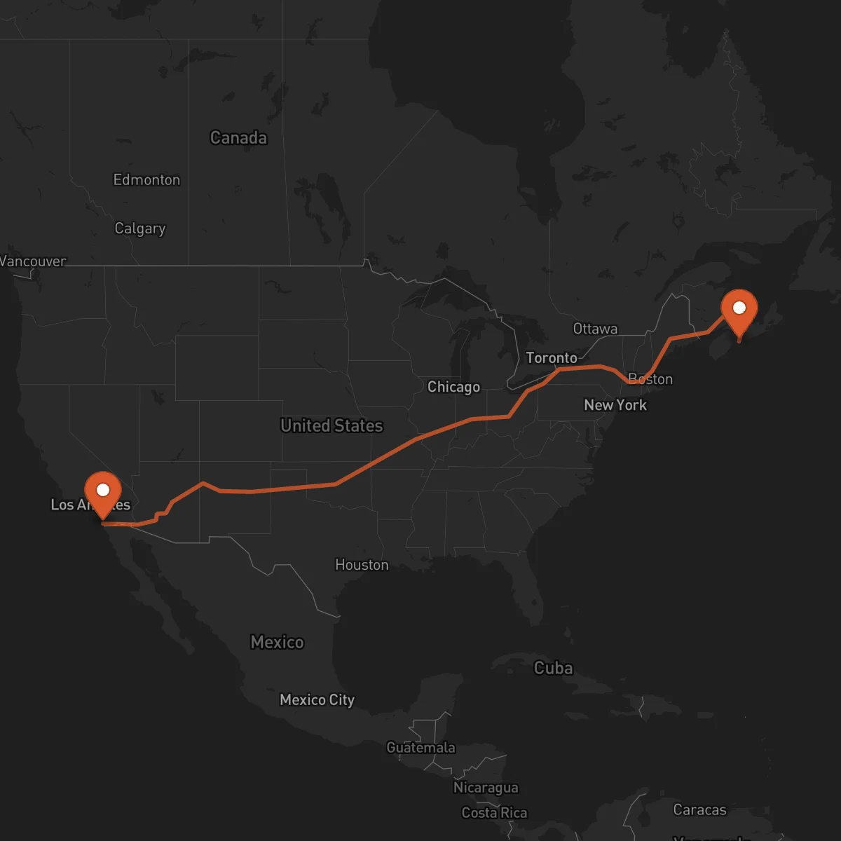 Ruta Halifax - San Diego