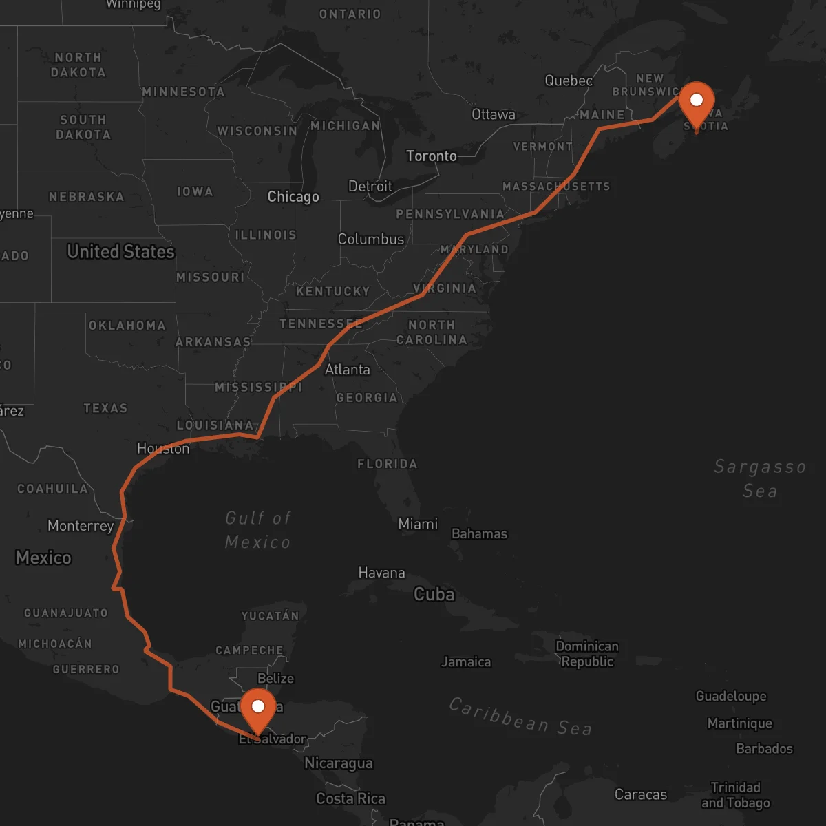 Ruta Sonsonate - Halifax