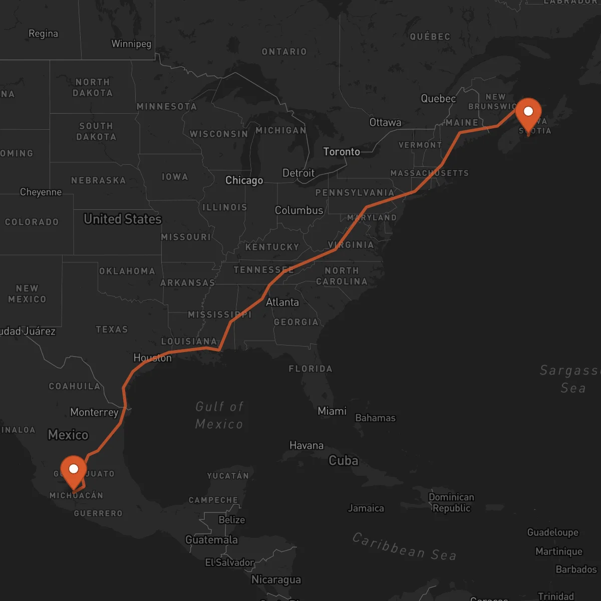 Ruta Uruapan - Halifax