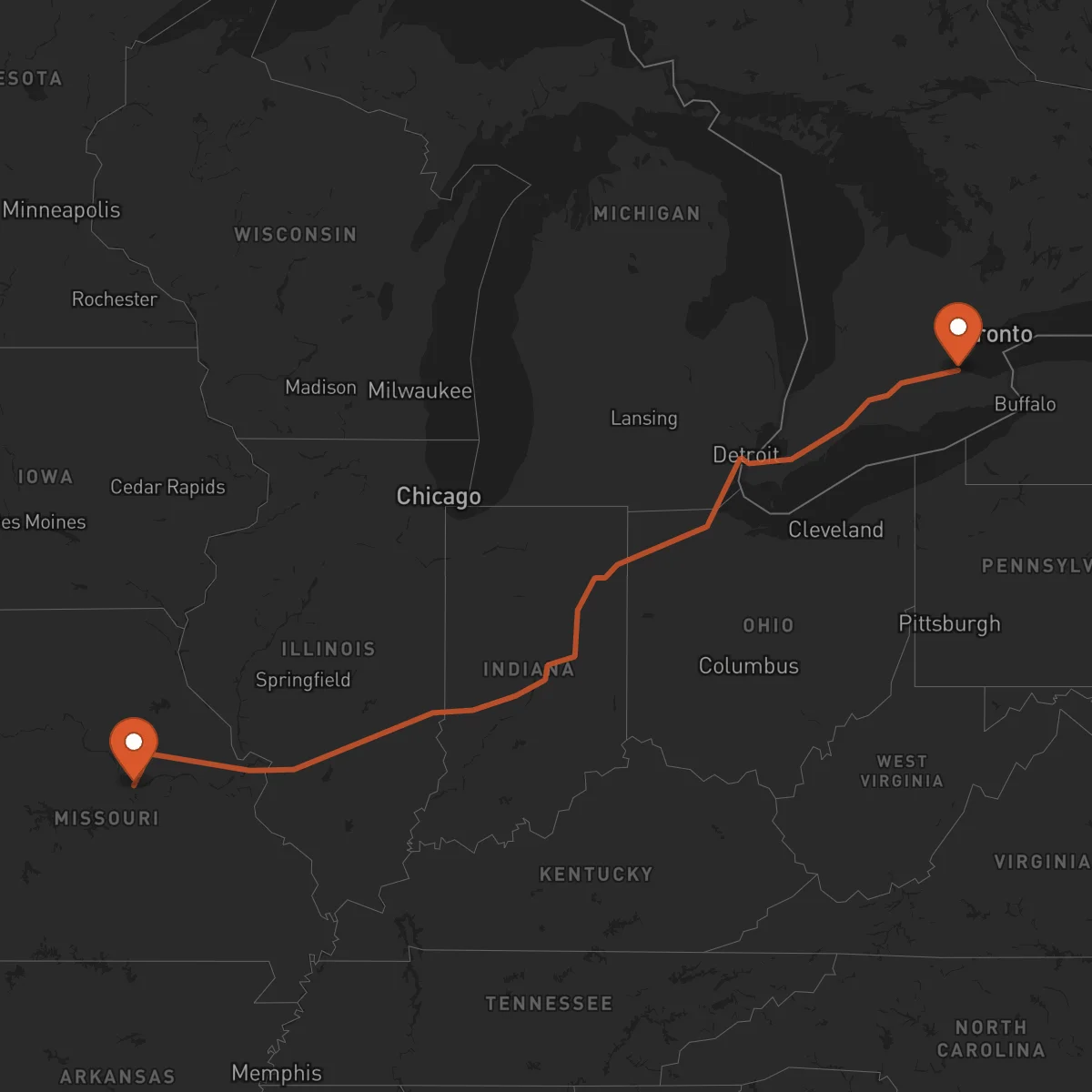 Ruta Jefferson City - Hamilton