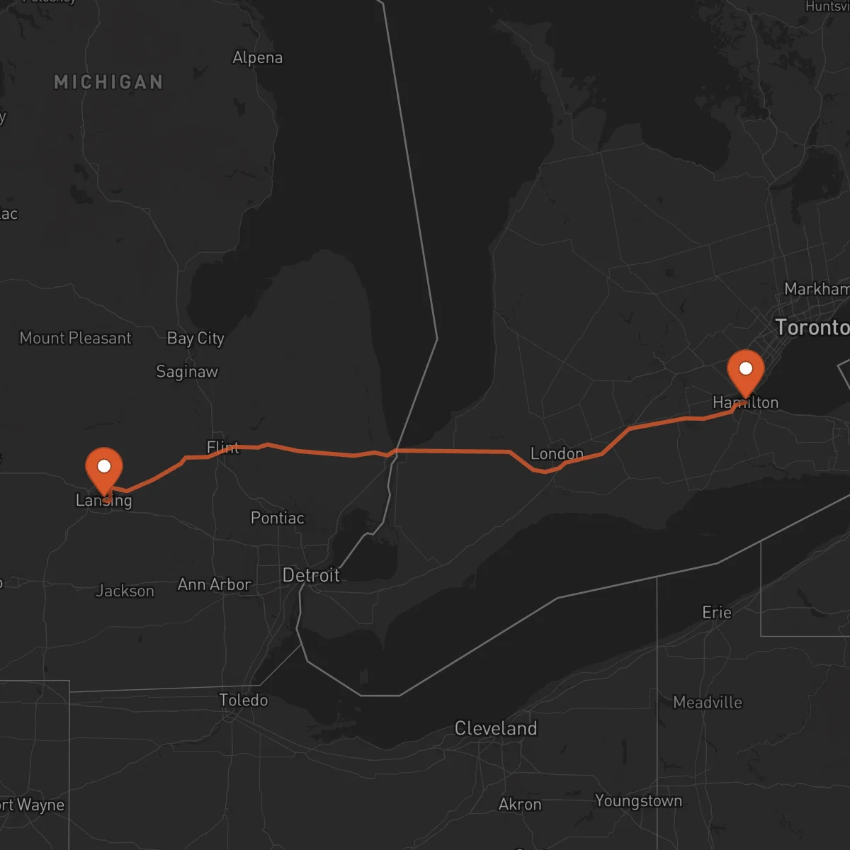 Ruta Lansing - Hamilton