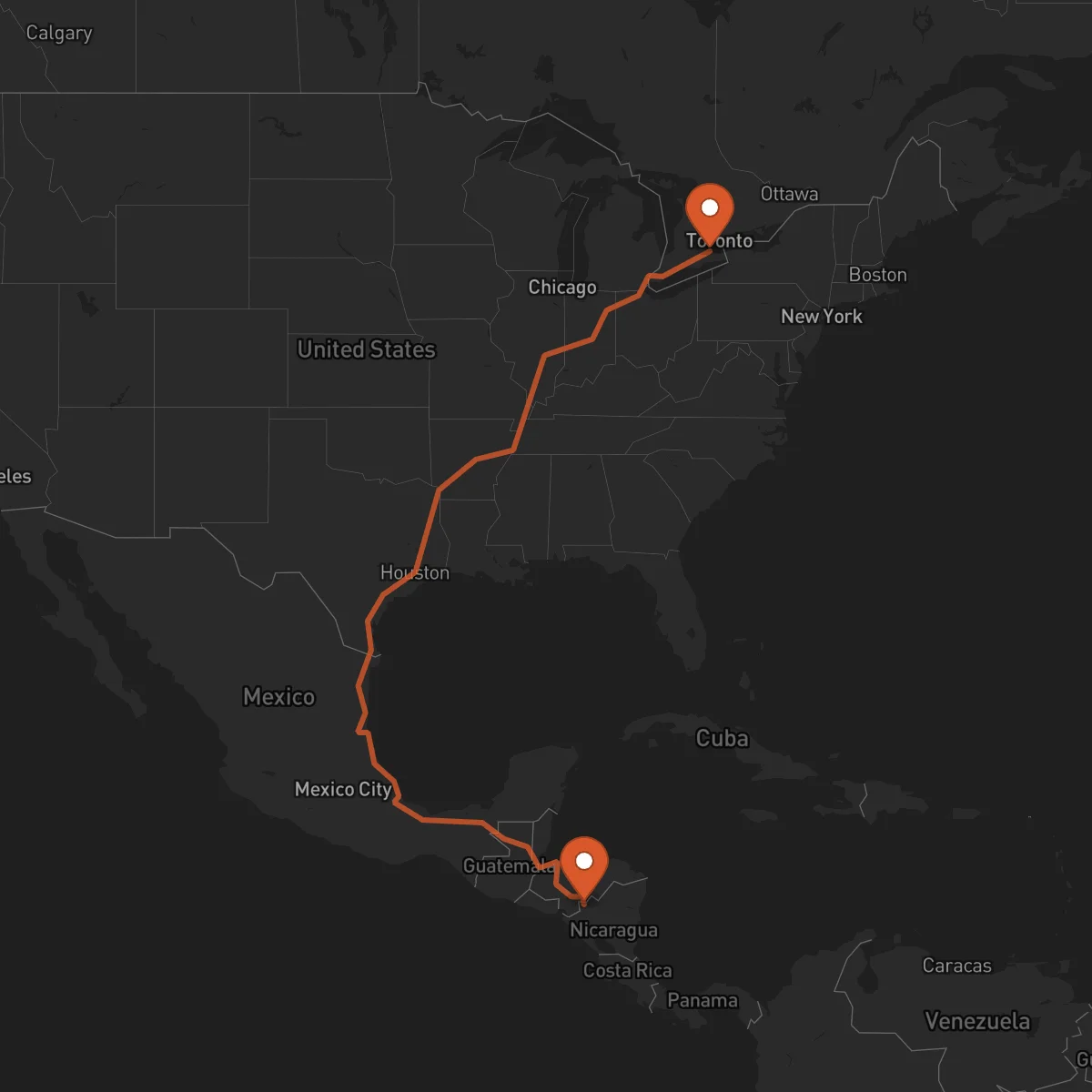 Ruta Ocotal - Hamilton