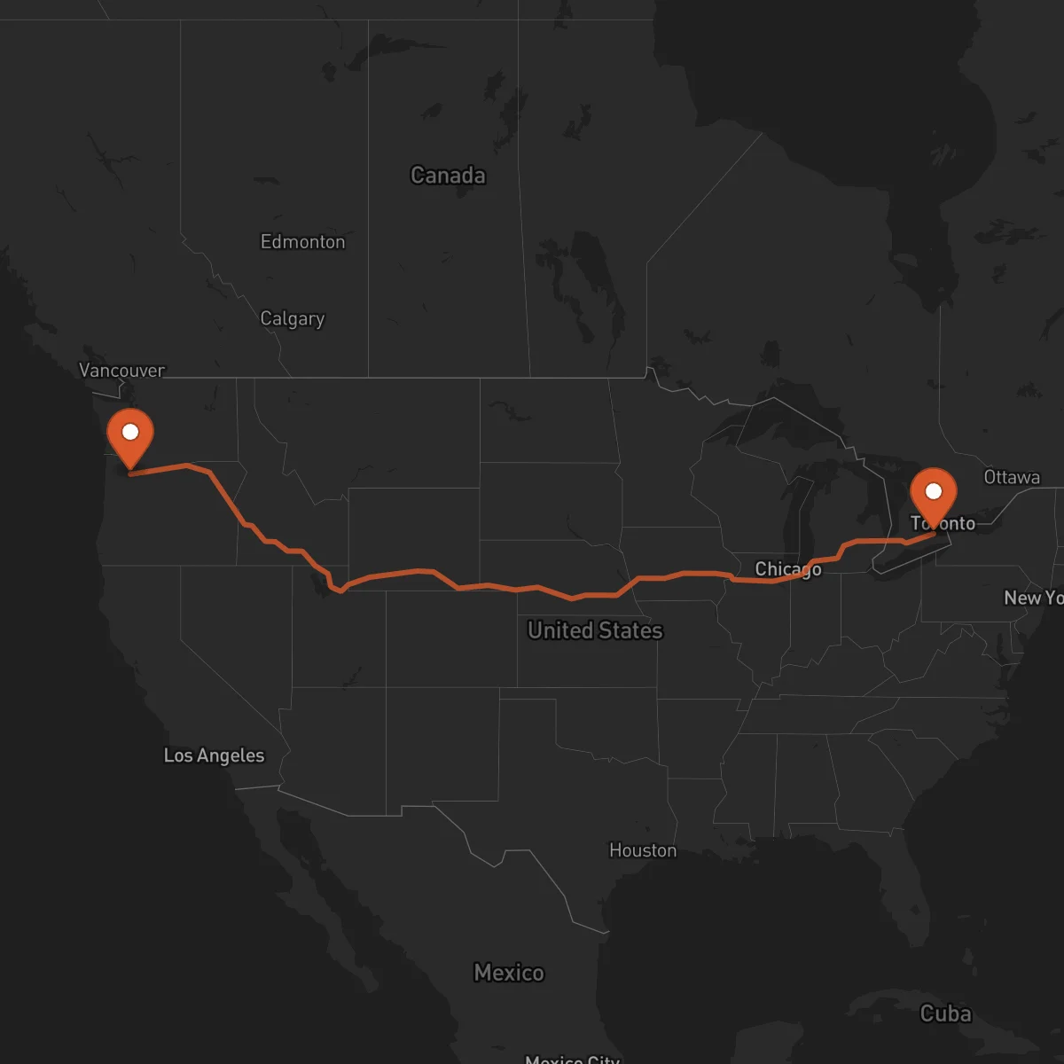 Ruta Portland - Hamilton