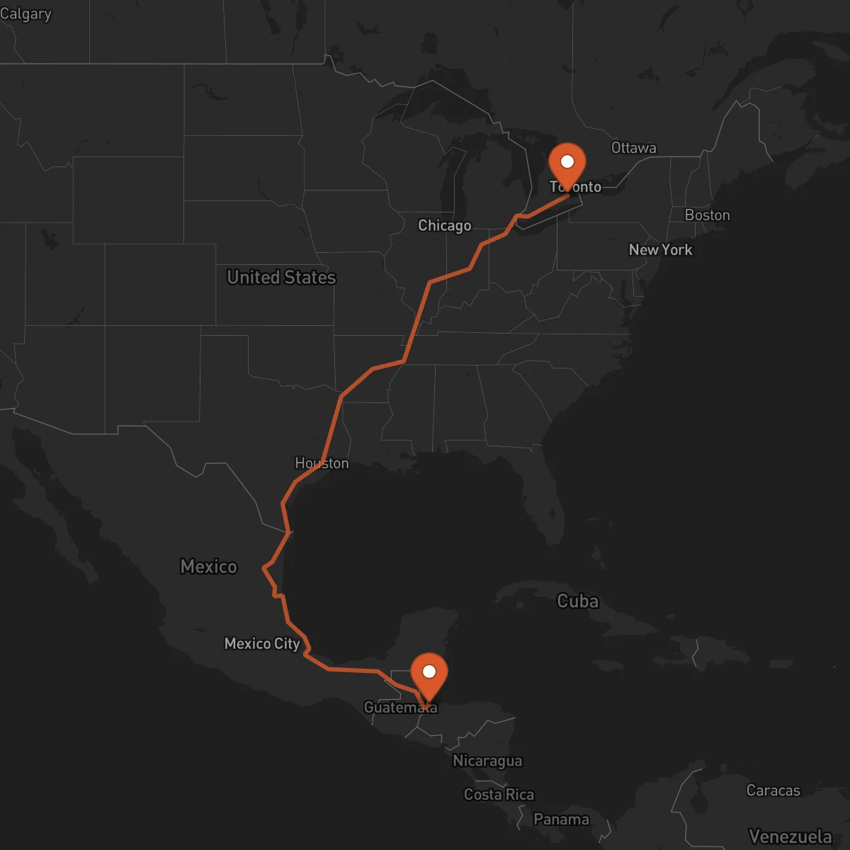 Ruta Puerto Barrios - Hamilton