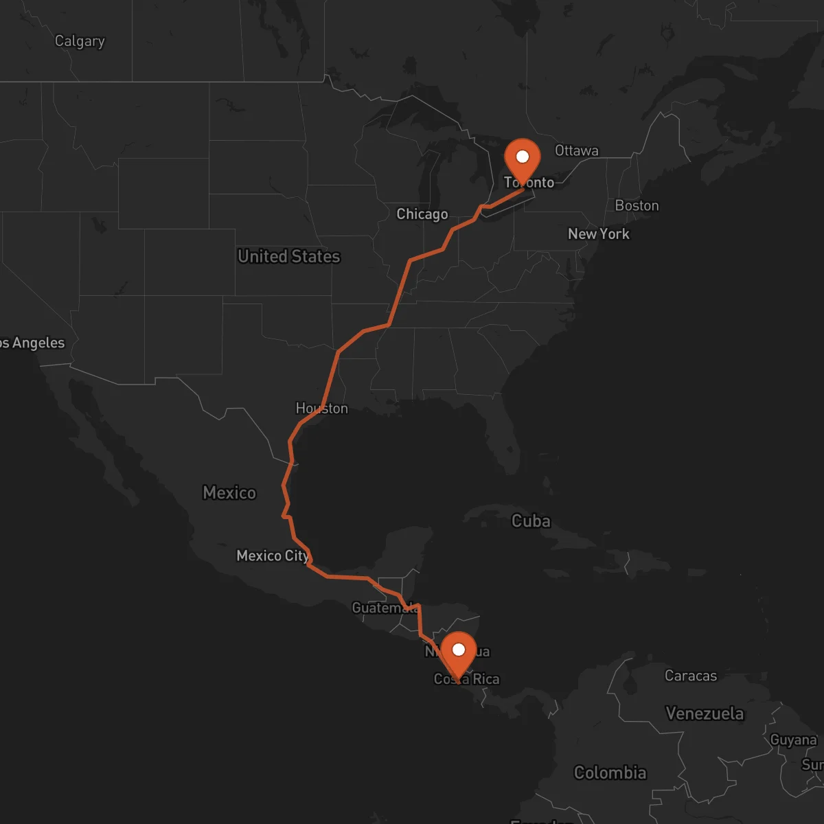 Ruta Hamilton - Puntarenas