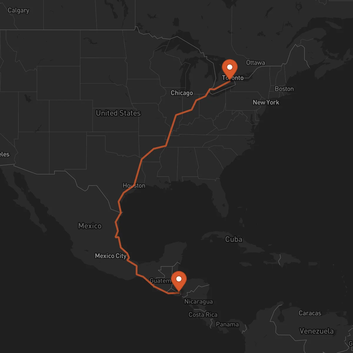 Ruta San Francisco Gotera - Hamilton