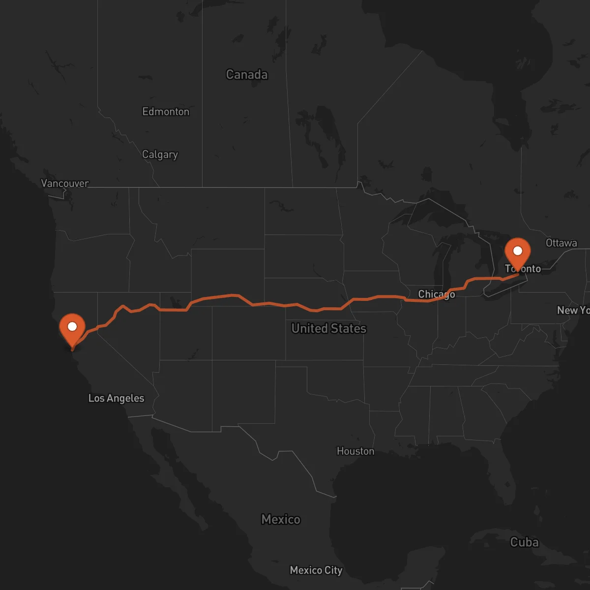 Ruta San Francisco - Hamilton