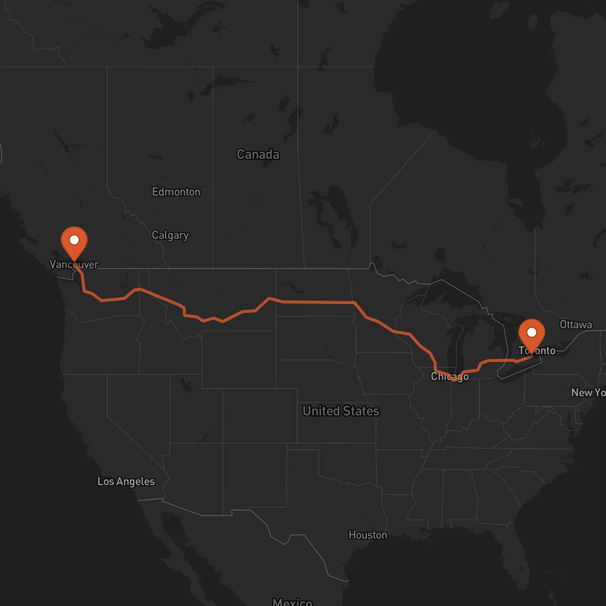Ruta Hamilton - Vancouver