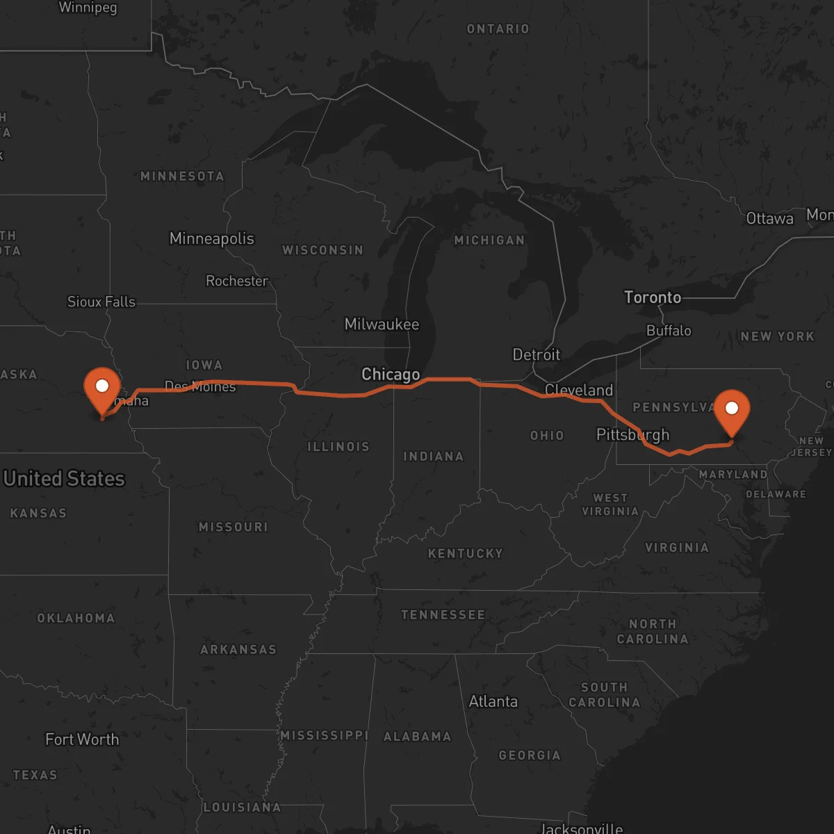 Ruta Lincoln - Harrisburg