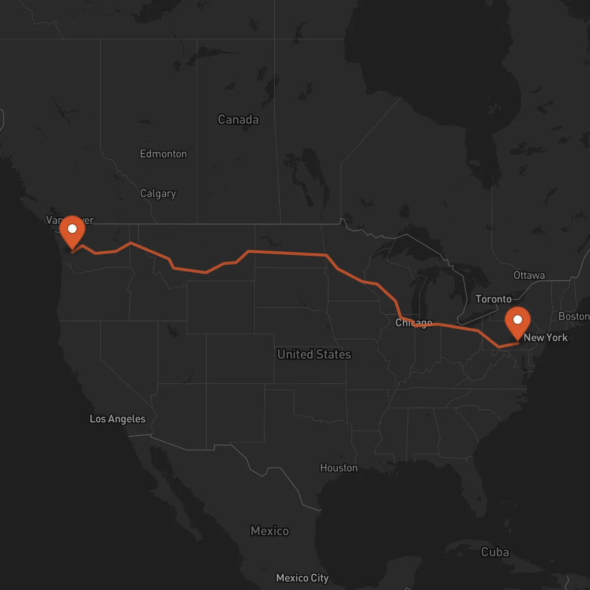 Ruta Olympia - Harrisburg