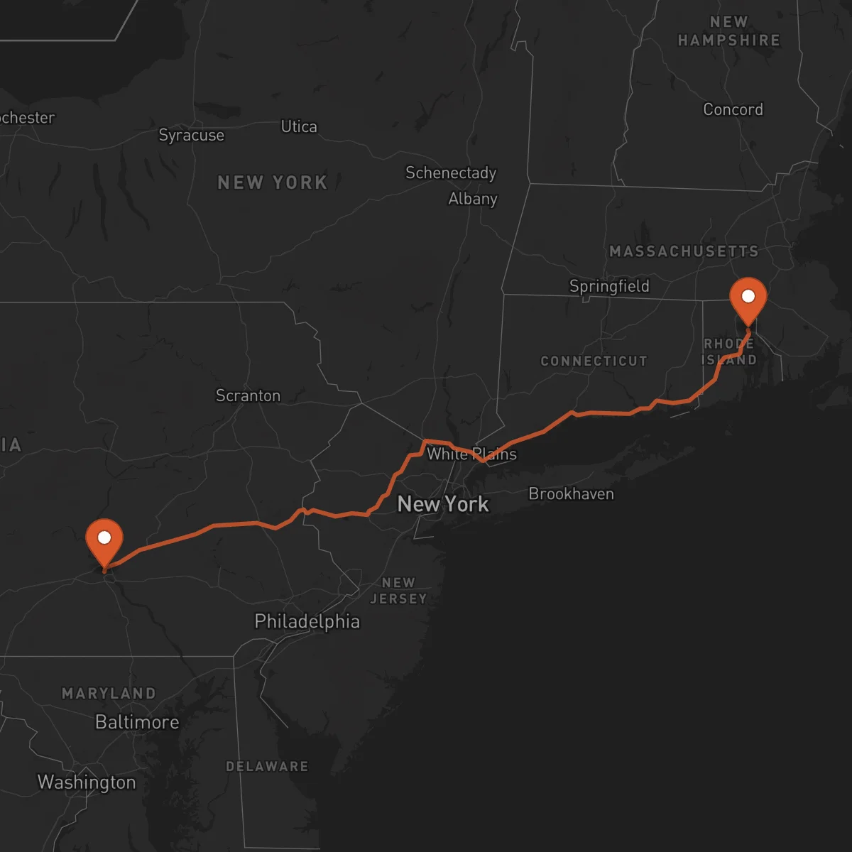 Ruta Providence - Harrisburg