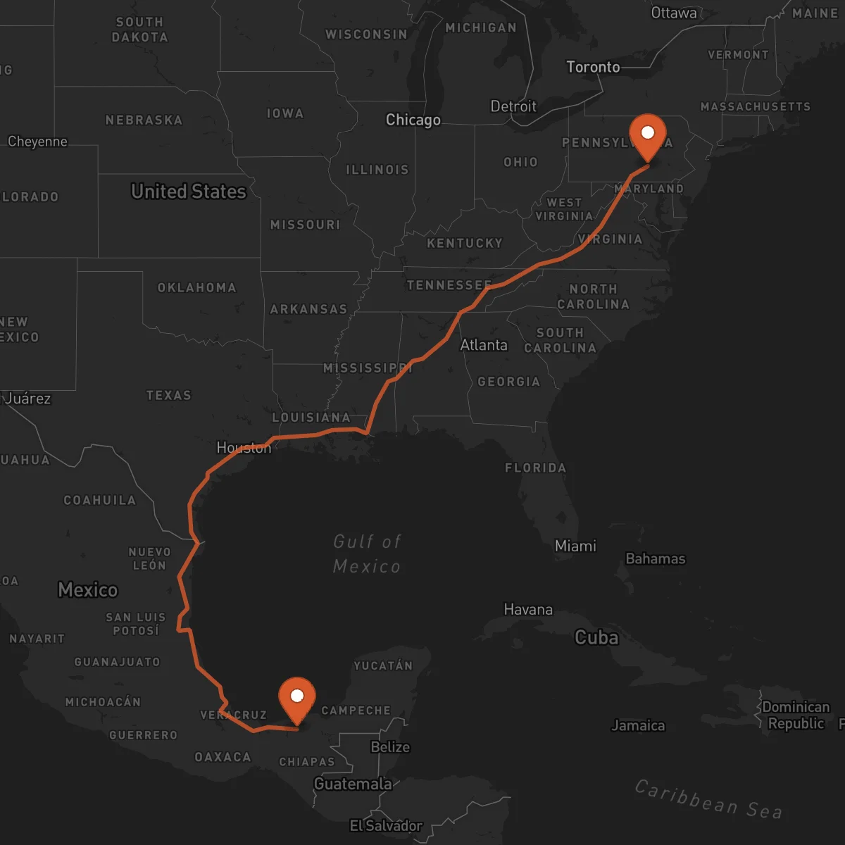 Ruta Villahermosa - Harrisburg