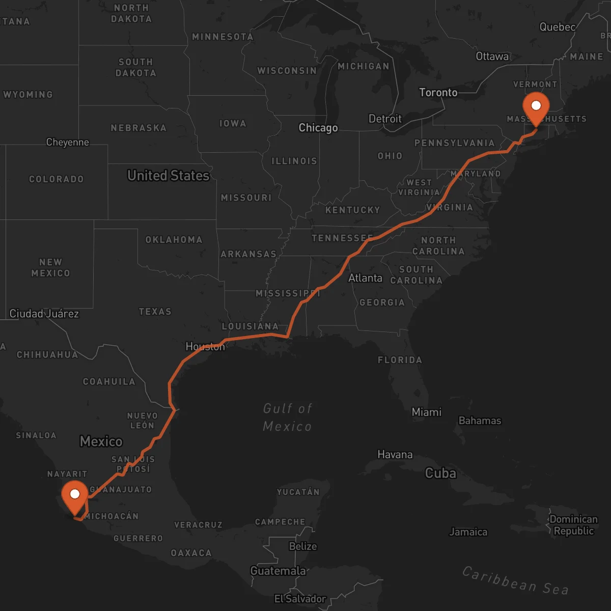 Ruta Manzanillo - Hartford
