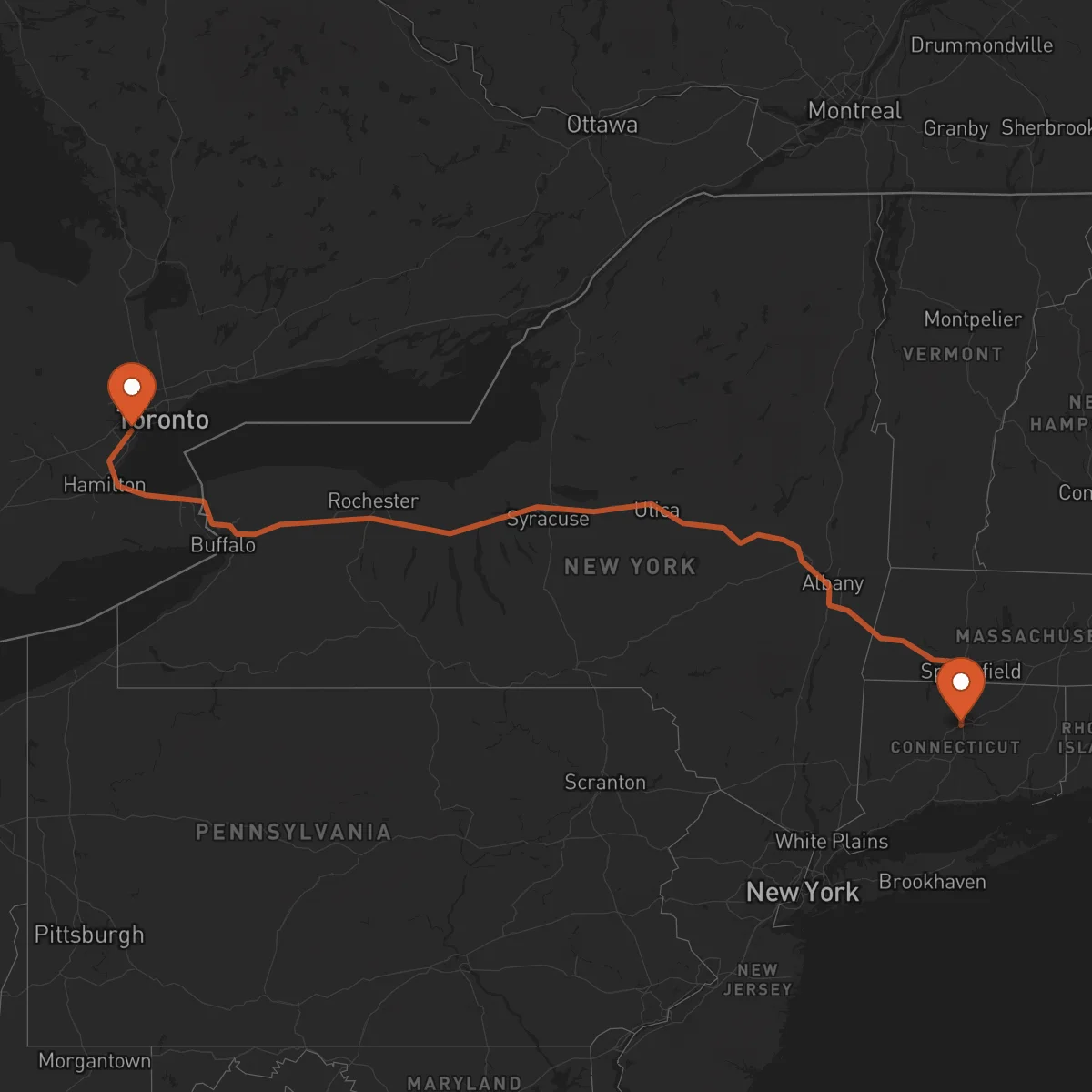 Ruta Hartford - Mississauga