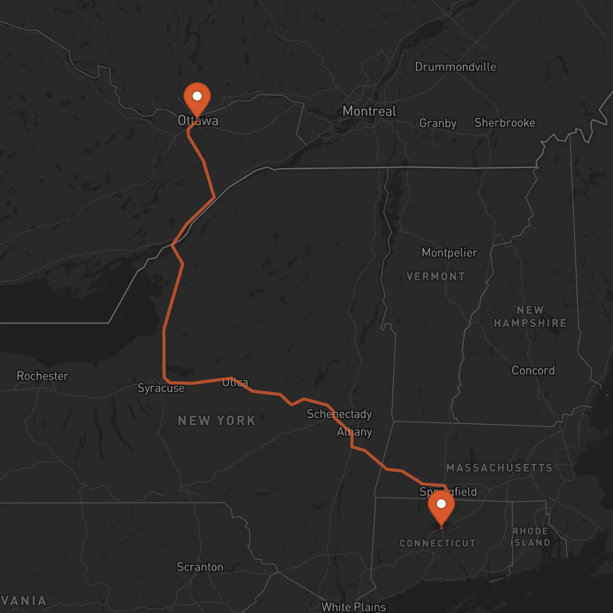 Ruta Ottawa - Hartford