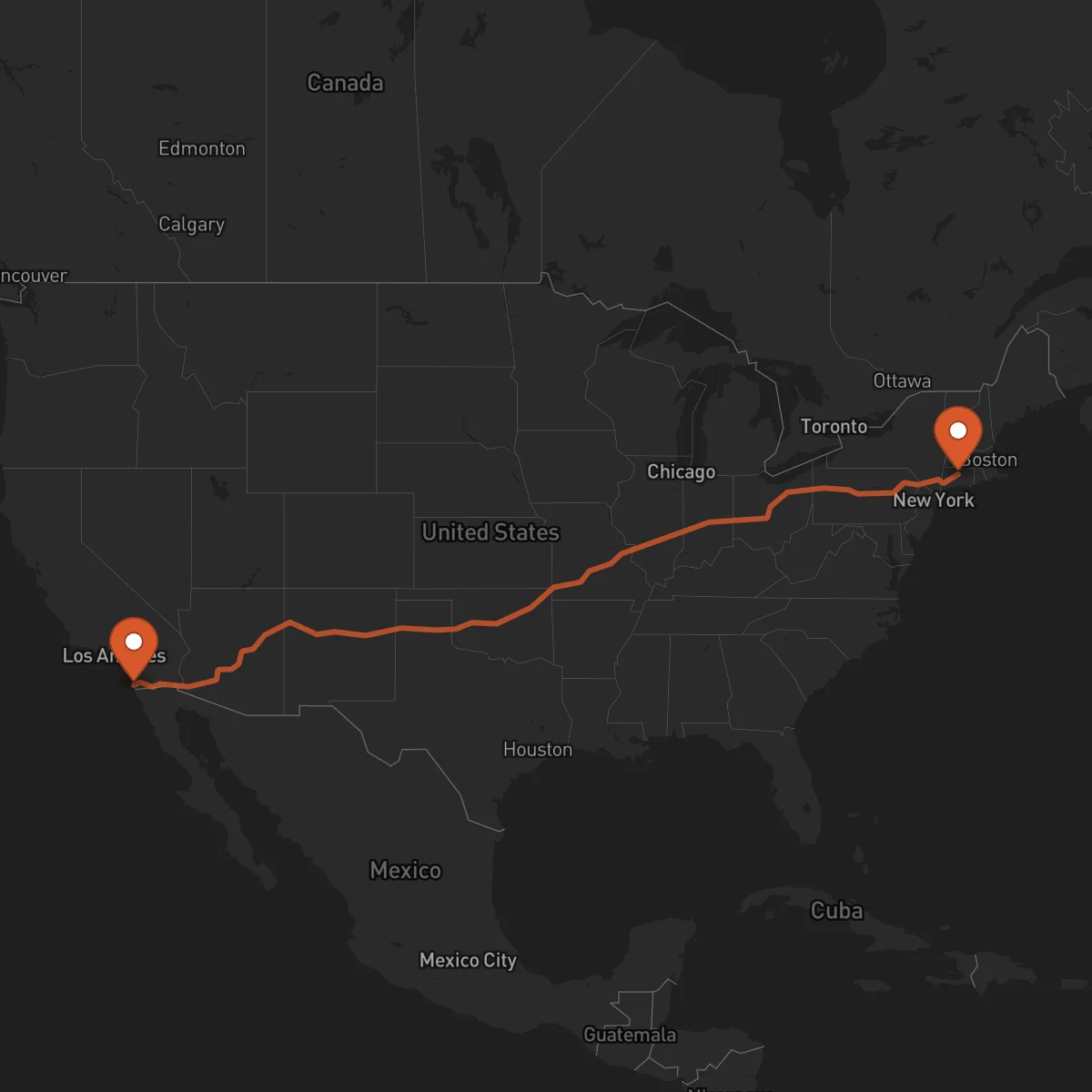 Ruta Hartford - San Diego