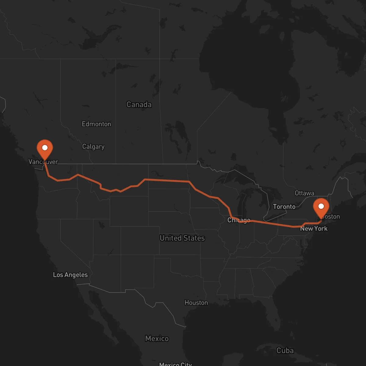 Ruta Surrey - Hartford