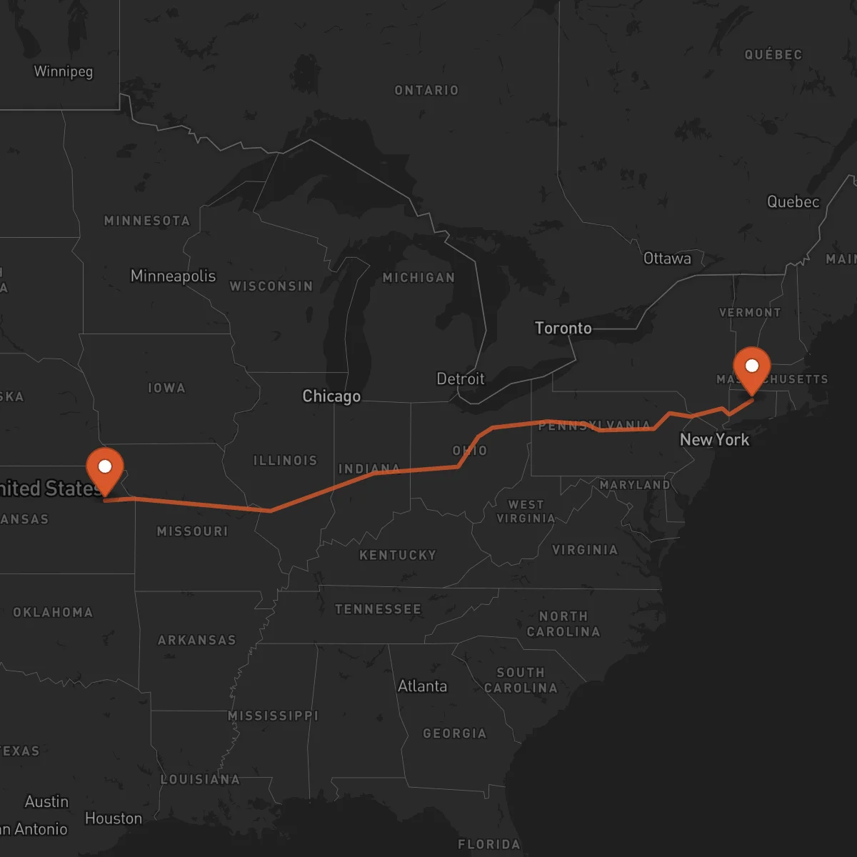 Ruta Topeka - Hartford